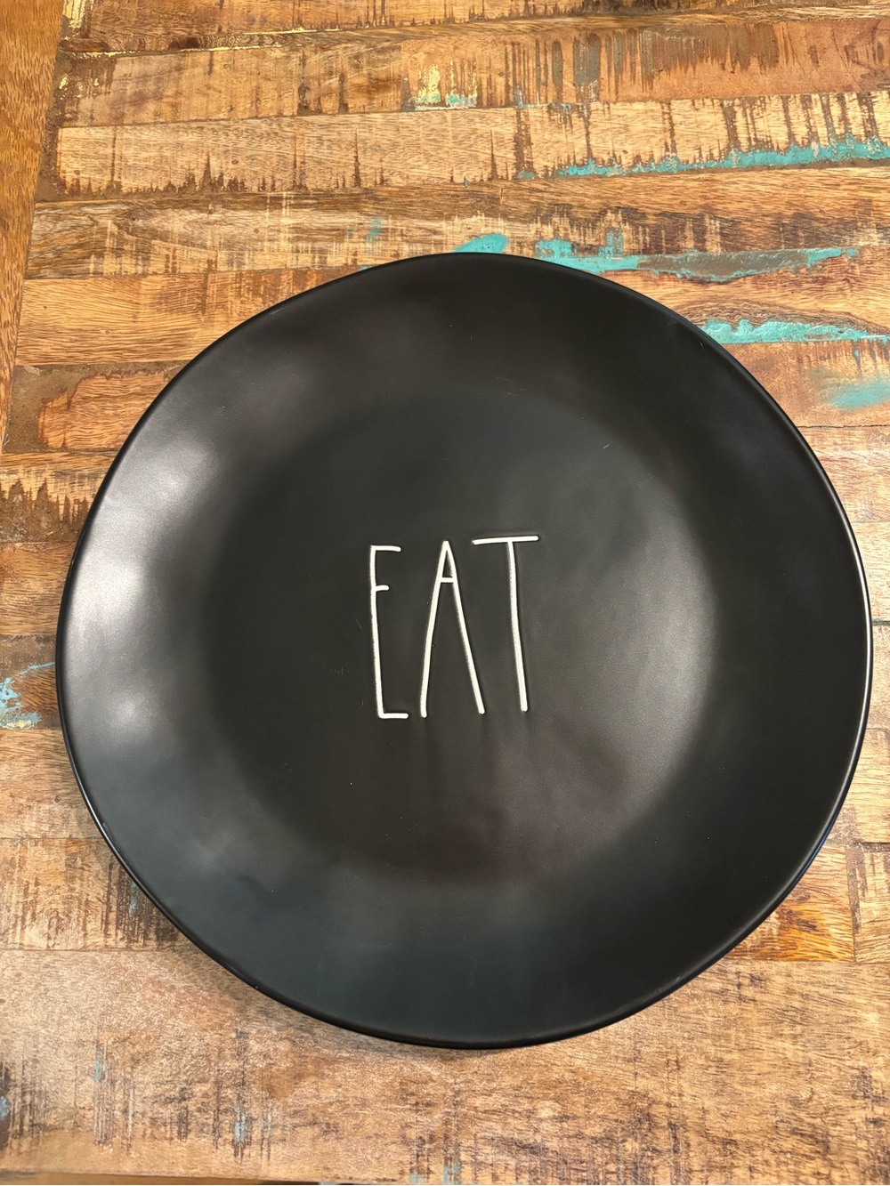 Rae Dunn 8” plate “EAT” Black 8 available $10 each